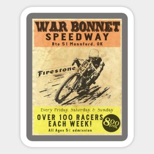 War Bonnet Speedway Sticker